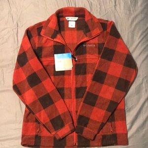 Youth 18/20 Columbia Full Zip Plaid Fleece Jacket